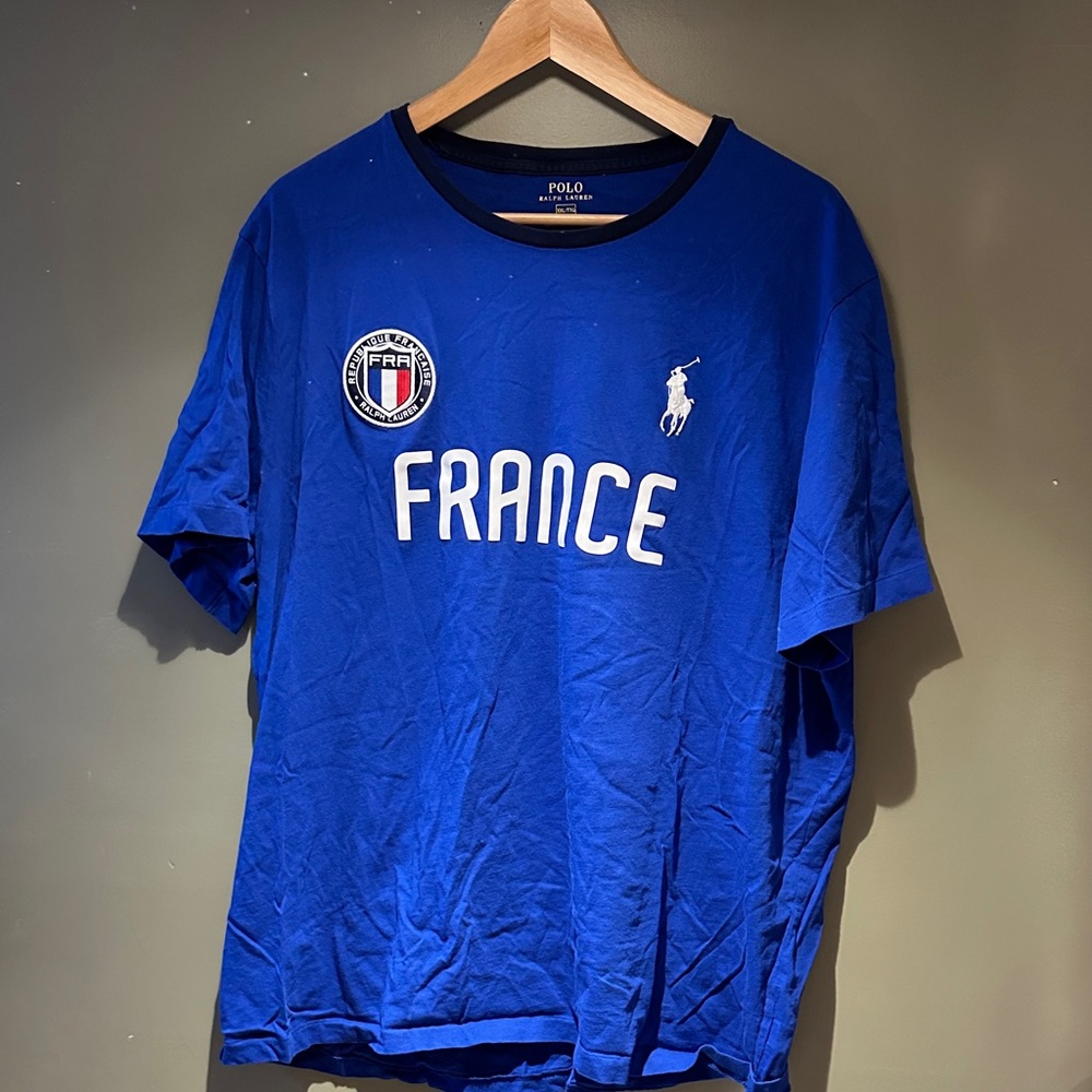 Polo by Ralph Lauren Blue France Tee sz XXL gently worn